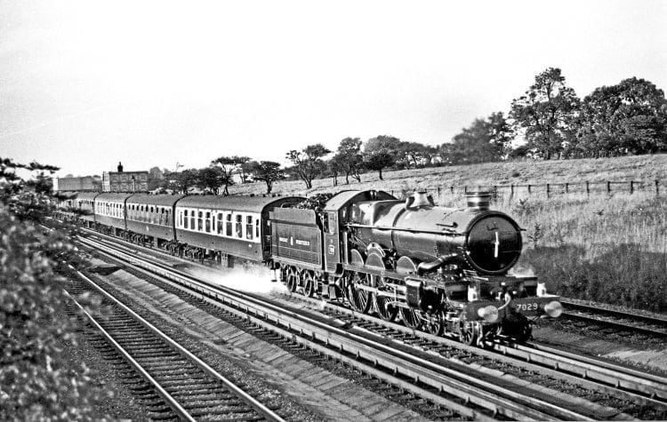 GWR 4-6-0 No. 7029 Clun Castle, heading the Gainsborough Model Railway Society ‘Newcastle Railtour’, takes water from Danby Wiske troughs, returning to Peterborough on September 10. Credit: MAURICE BURNS
