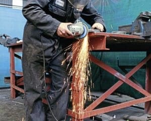 Man doing steel works