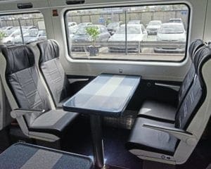Irish Rail ICR 22046 - first to be refurbished - new leather sea