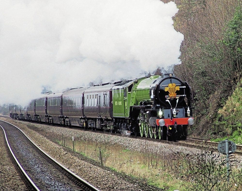 Another view of the 60163 Tornado steam locomotive.