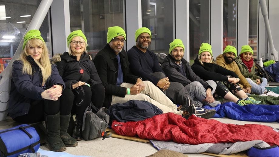 Railway Children sleepout volunteers