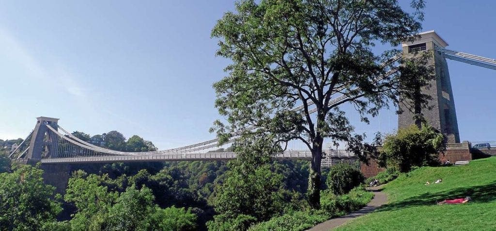 Clifton Bridge today as seen from Clifton Downs,a gift to local people by the Society of Merchant Venturers.