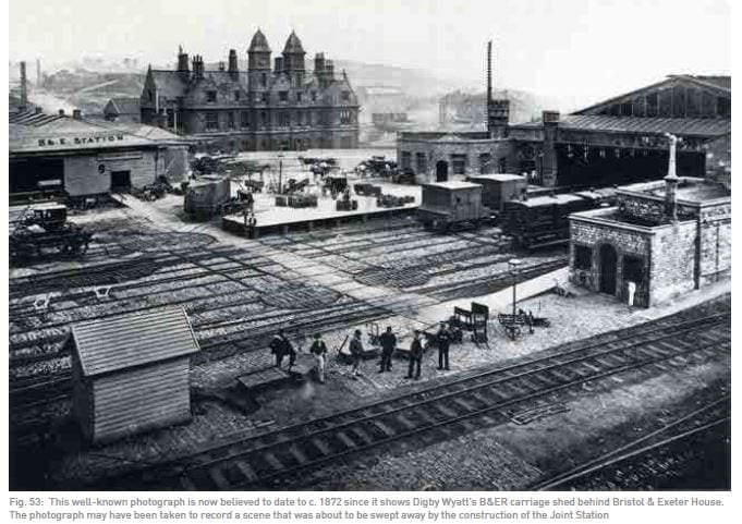 Bristol Temple Meads B&ER carriage shed behind Bristol and Exeter House