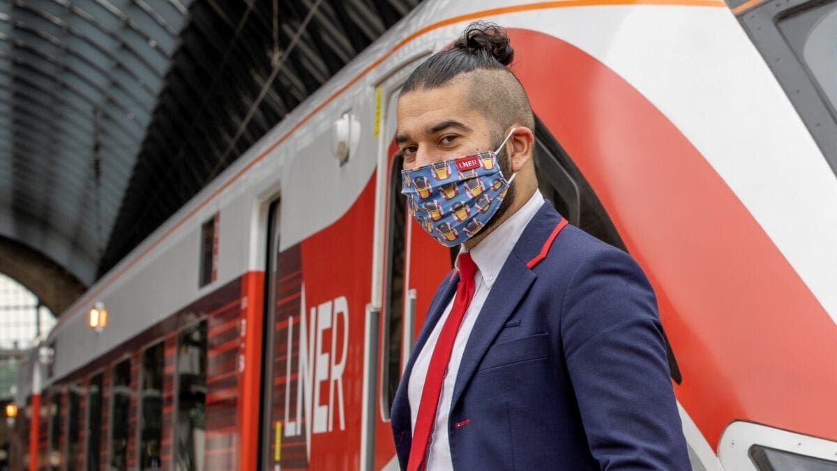 Lner Train Mask LNER mark charity milestone with new Azuma face mask
