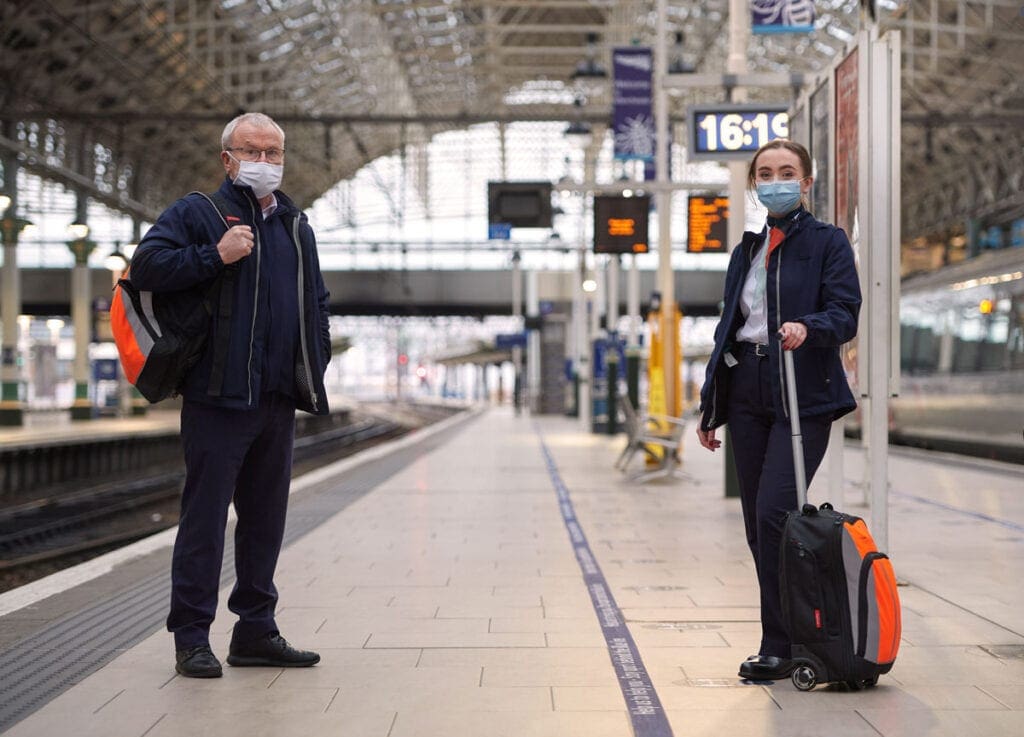 Father daughter train drivers duo