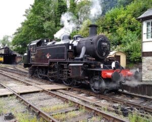 Ahead of entering public service, No. 41312 went out on a light engine test run on the afternoon of July 3. The 2-6-2T is pictured at Bodmin General. MAT SIMPSON/BWR
